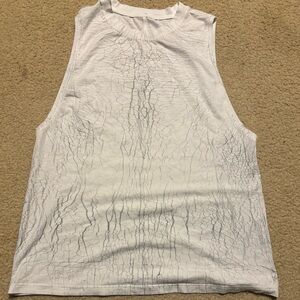 Lululemon Athletica White Muscle Tee with Abstract Pattern